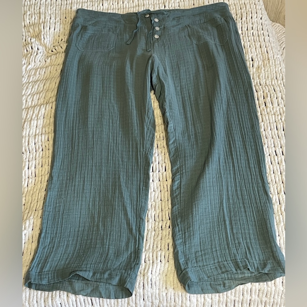 Sundance Turquoise Textured Lightweight Pants